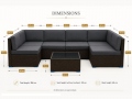 Lounge sofa 8-seater Lugano