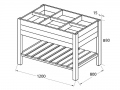 Raised bed with 6 sections