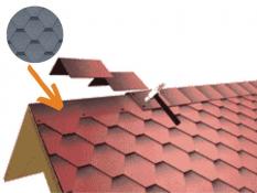 Ridge eaves shingles, grey