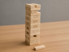 Jenga medinis bokštas