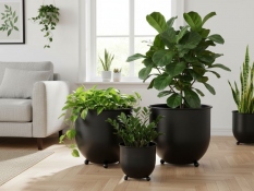 Metal flower pots NOVA 3 pcs