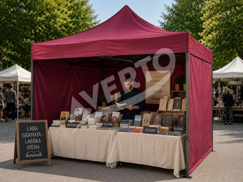 3x3 m koos külgedega, kirsipunane