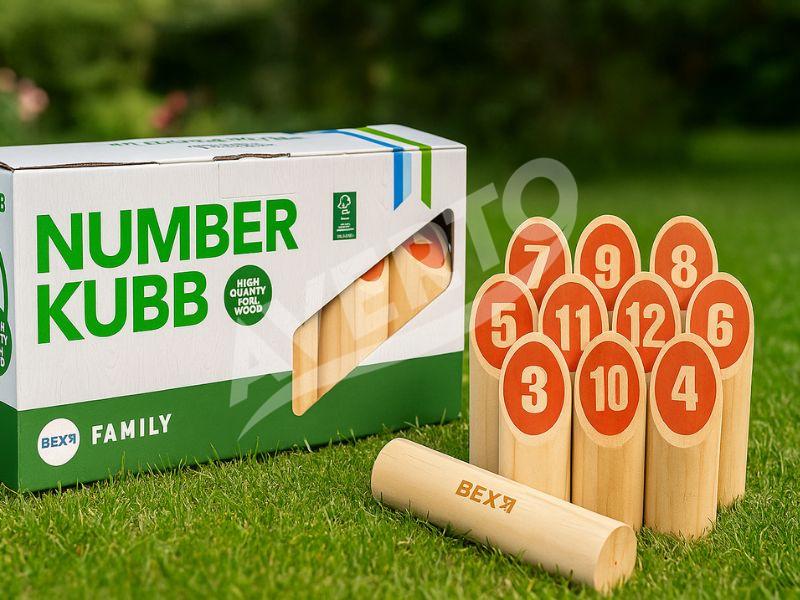 Puidust Kubb numbrimäng