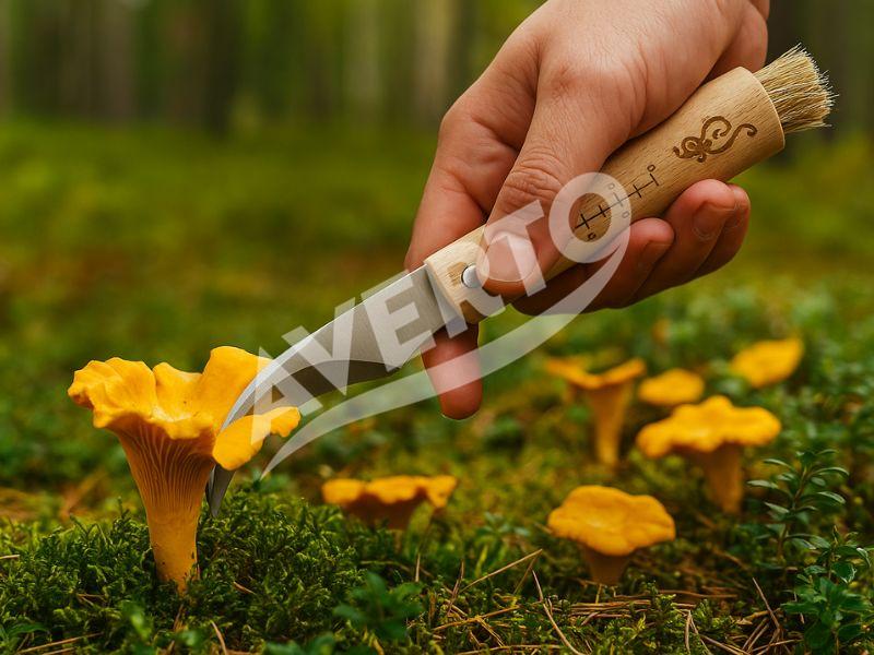 Grybų peilis su šepetėliu